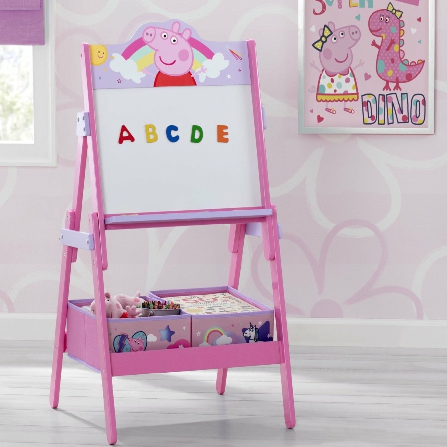 Delta Children Easels | Peppa Pig Wooden Activity Easel With Storage