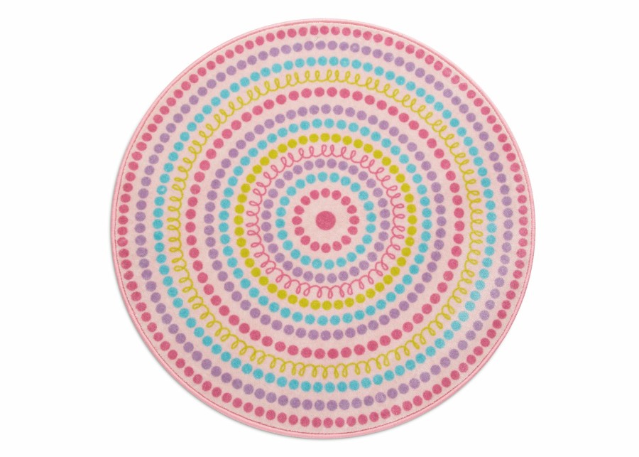 Delta Children Rugs | Rainbow Dot Round Area Rug For Kids, 39-Inch