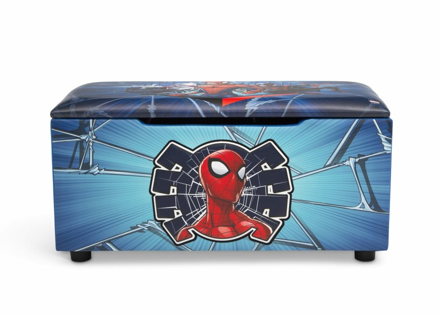 Delta Children Book & Toy Storage | Spider-Man Upholstered Storage Bench For Kids