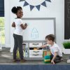 Delta Children Book & Toy Storage | At-Home Artist Center Deluxe Double-Sided Easel & Storage Unit