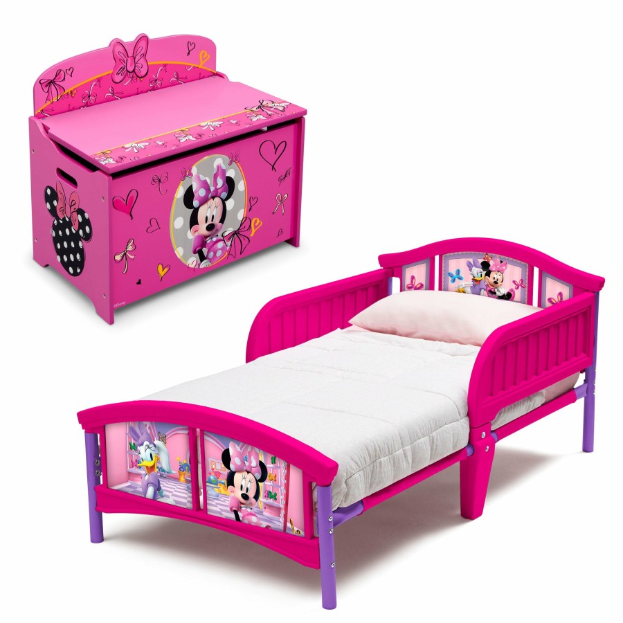 Delta Children Shop By Character | Disney Minnie Mouse 2-Piece Toddler Bedroom Set - Includes Toddler Bed And Deluxe Toy Box